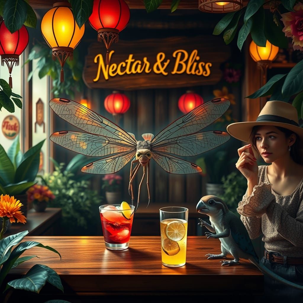 Dragonfly shopkeeper sells drinks