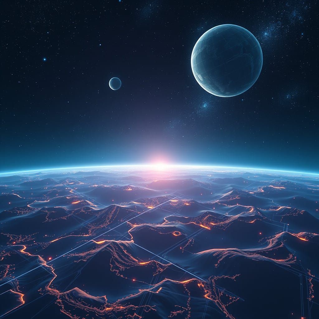 Cosmic Odyssey in Ethereal Blue