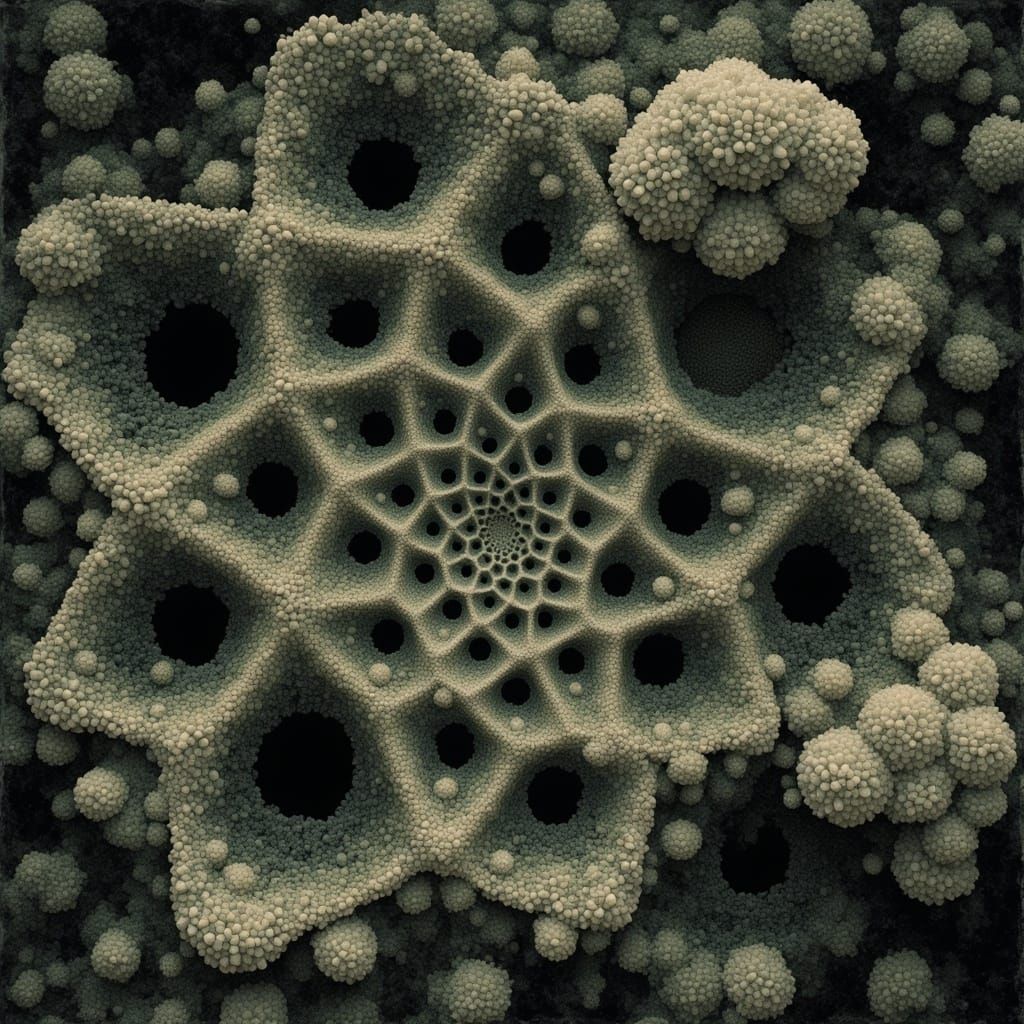 Cyberpunk Broccoli Fractal in a Deep Lucid Digital Universe