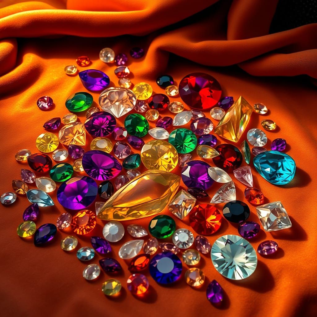 Luxurious Gems in a Vibrant Pop Art Still Life