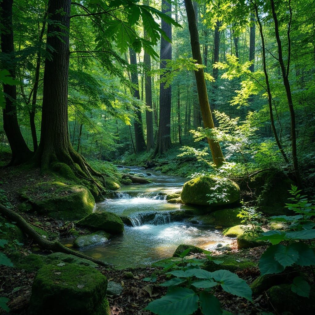 Dreamlike Green Abstract Composition