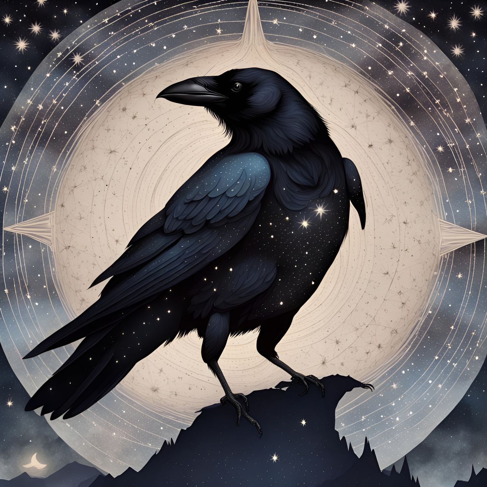 Crow Constellation in Night Sky