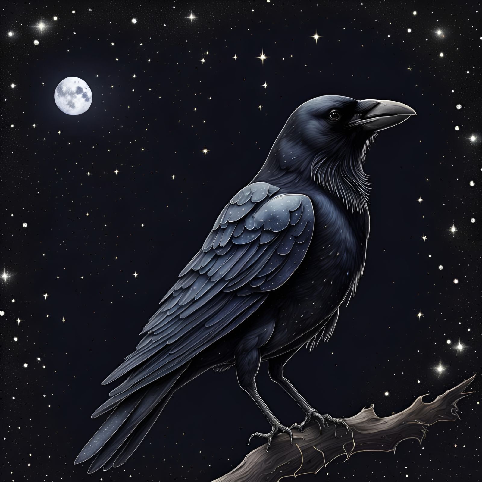 Crow Constellation in Night Sky