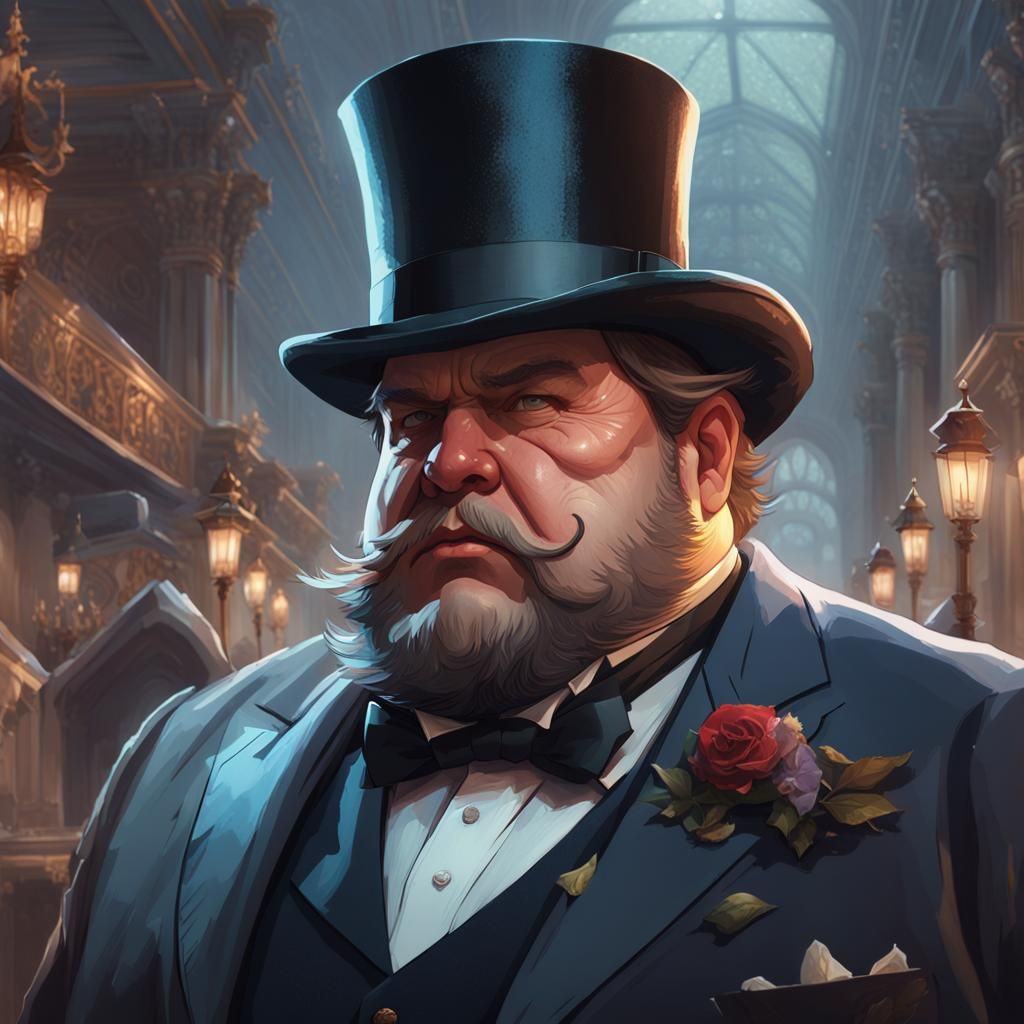 Detailed Portrait of Man with Scar in Suit