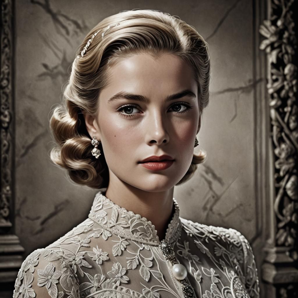 Hyperrealistic Portrait of Grace Kelly in Cinematic Style