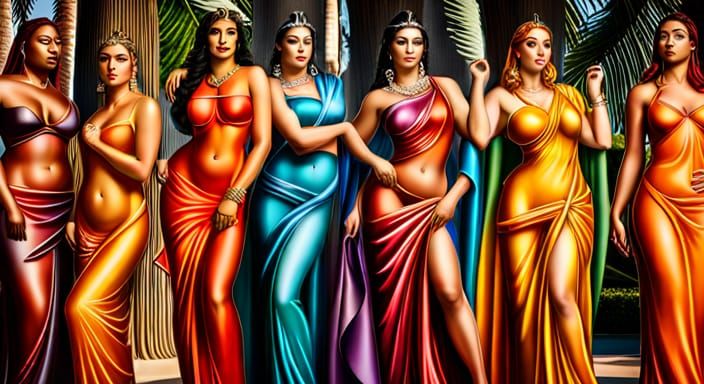 Goddesses of Love and Beauty in Photorealistic Style