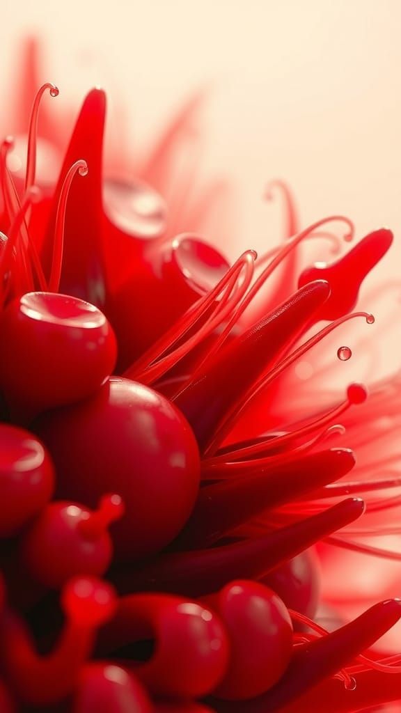 Macro photography monochromatic abstract red