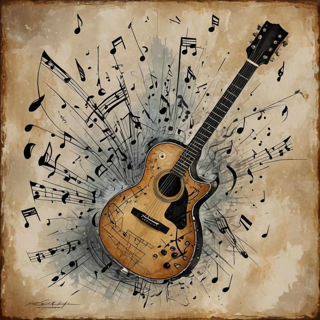 Musical Melody Emerges from Broken Guitar