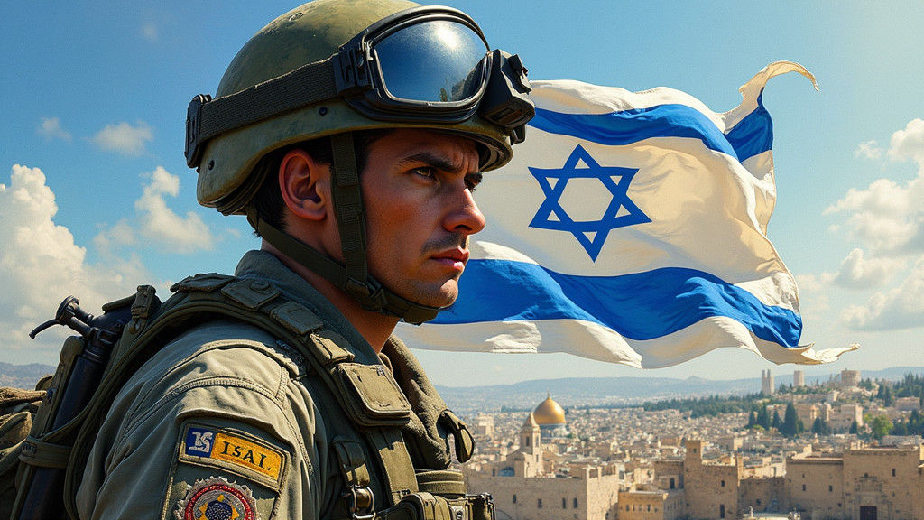 Resolute Israeli Soldier: Gritty Realism Meets Splash Art