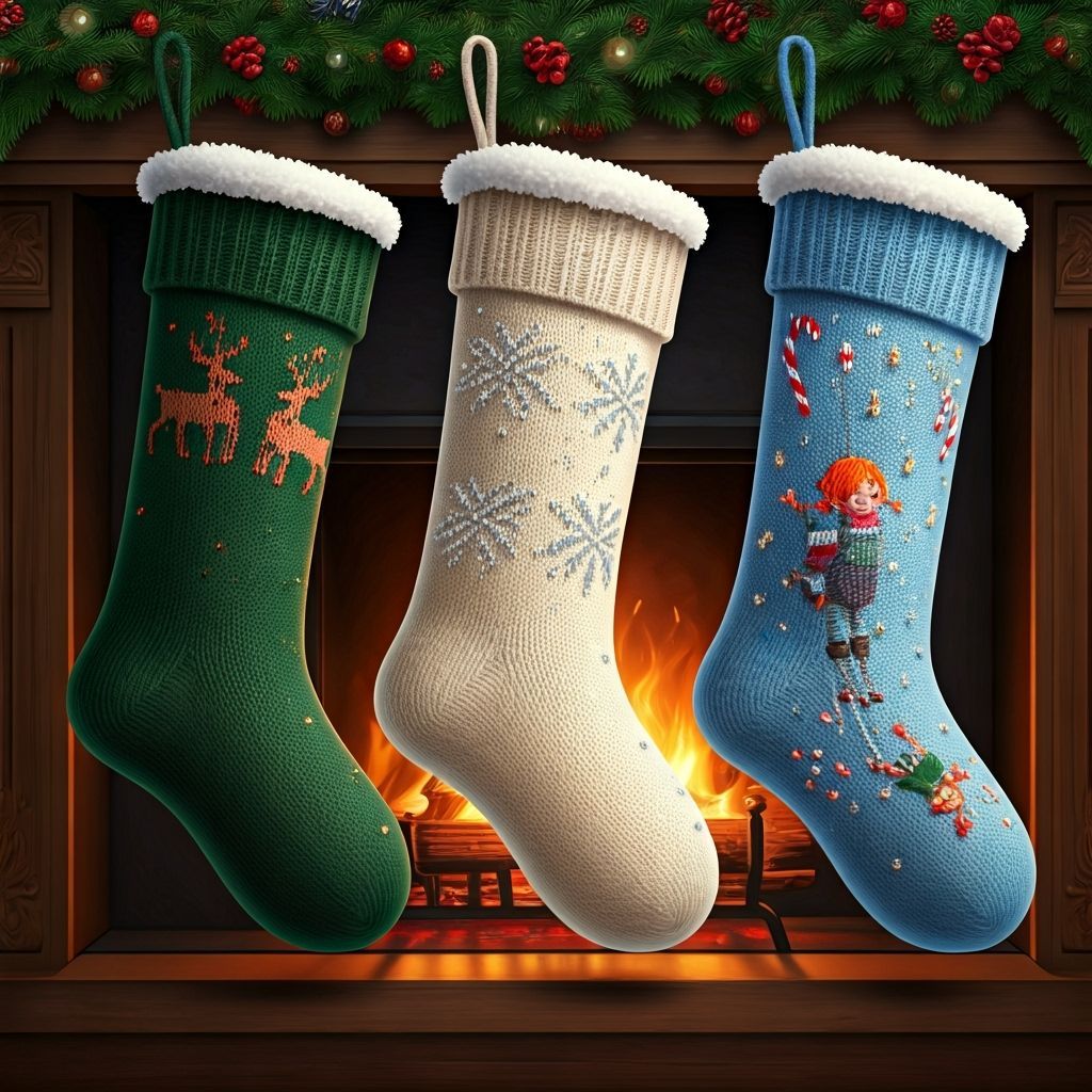 Festive Knitted Christmas Stockings for the Family