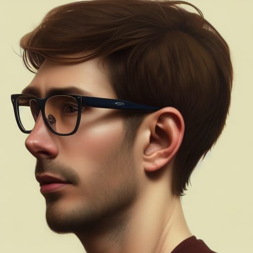 Man with Glasses: Hyperdetailed Digital Art Portrait