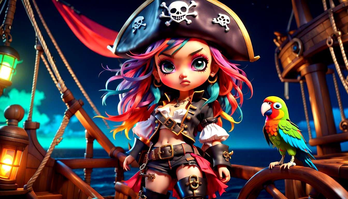 Chibi Bratz Pirate Babe in Anime Style