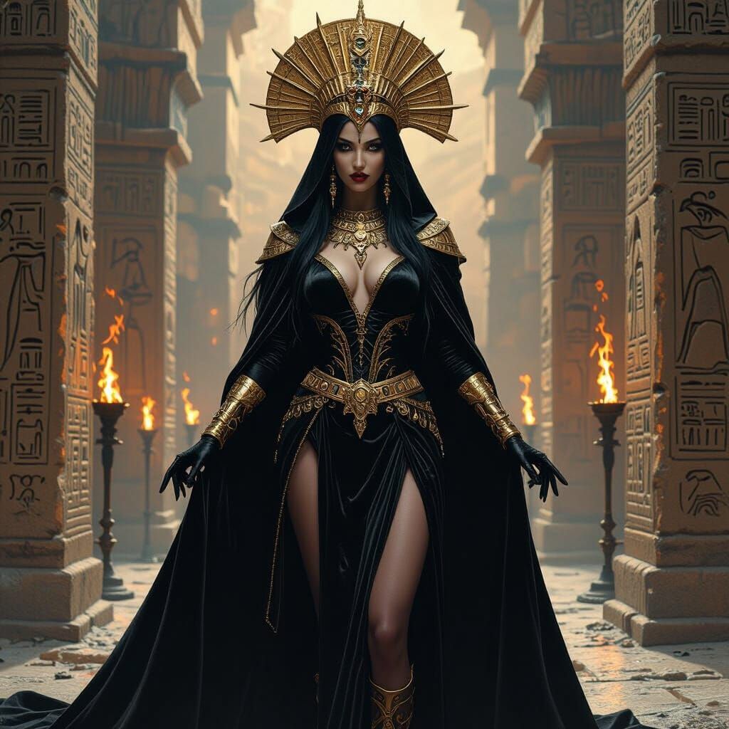 Egyptian Vampire Queen in Gothic Art Style