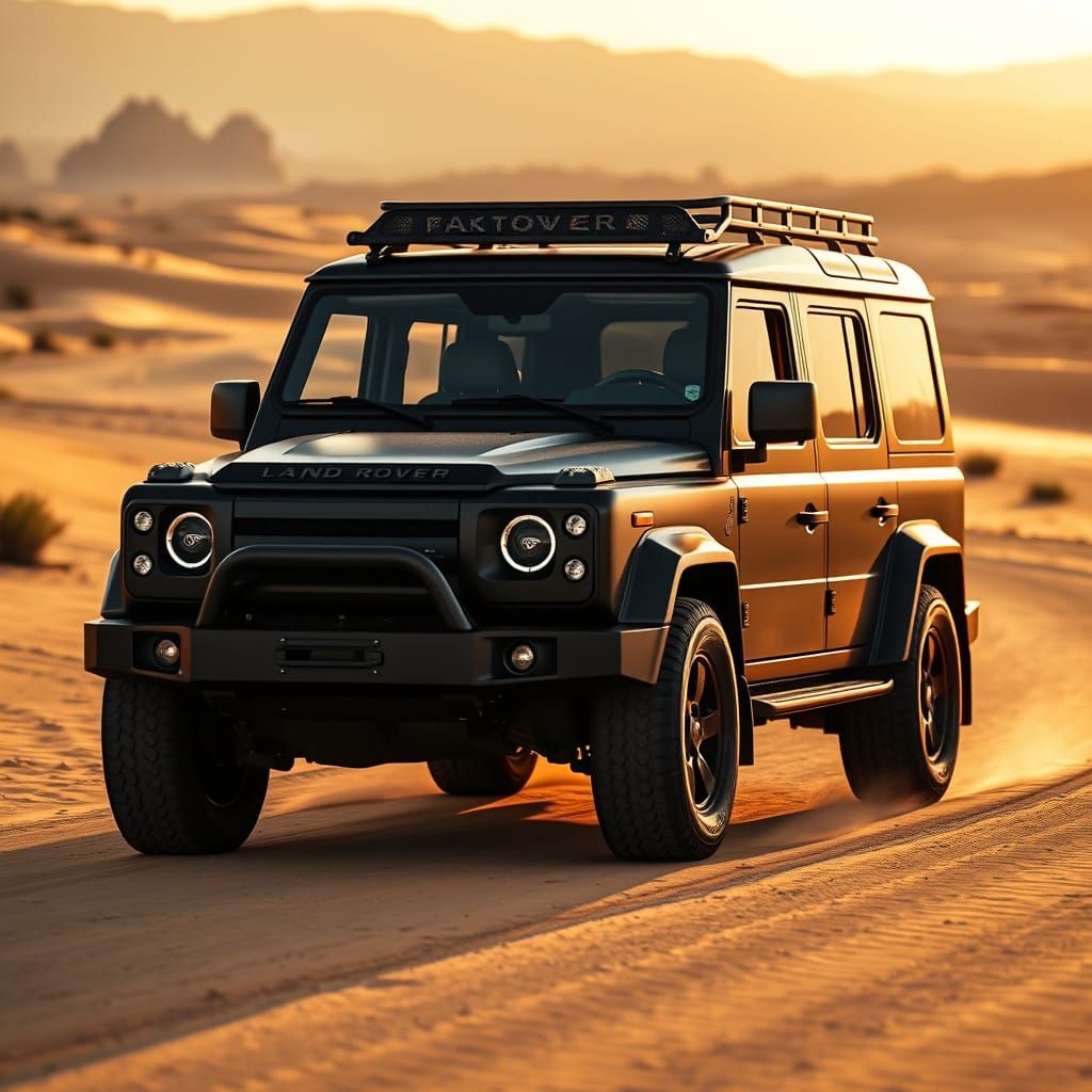 Armored Luxury 4x4 Land Rover in Desert Splendor