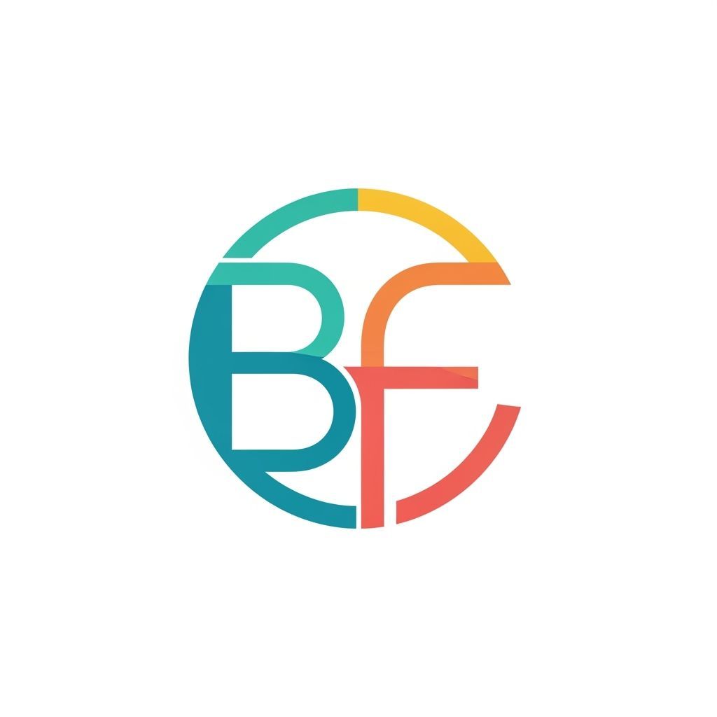 Minimalist BF Logo in Geometric Style