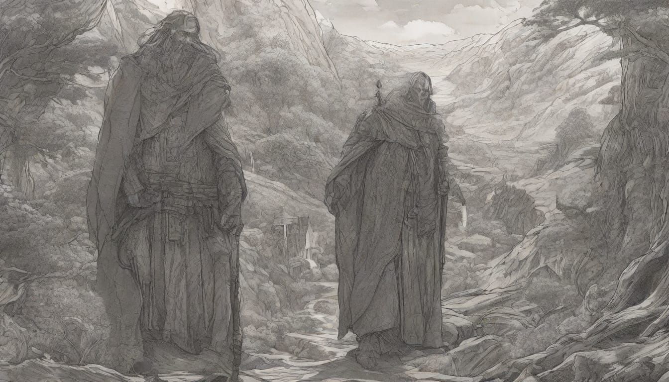 Lord of the Rings Scene in Contemporary Illustration Style