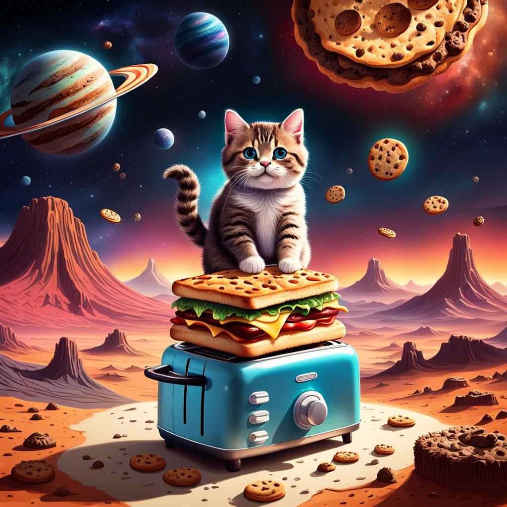 Random Objects in Space could
Far-out illustrations featuring everyday items drifting in space, like a toaster, saturnus...