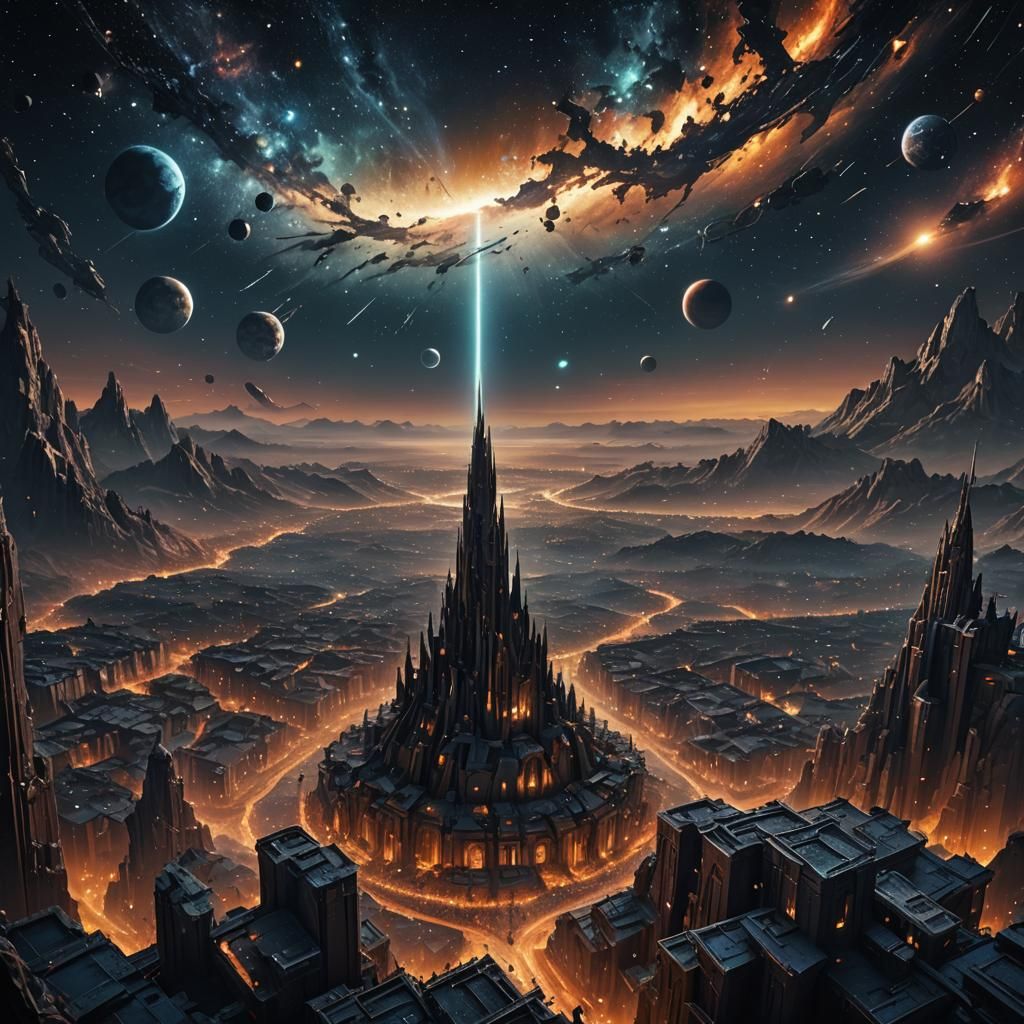 Cosmic Echoes: A Fantastical Space Art Painting