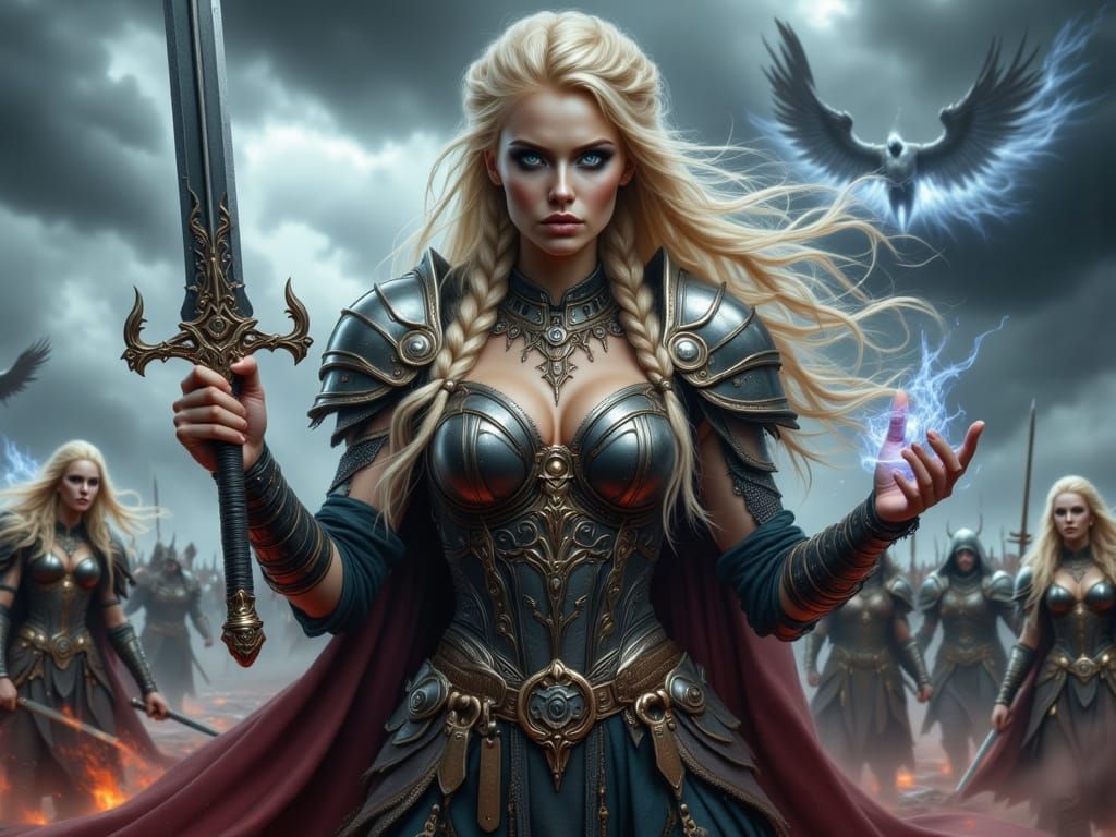 Subject: The Valkyrie stands tall and proud amidst the chaos...