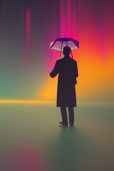 Psychedelic Data Moshed Portrait in Vibrant Colors