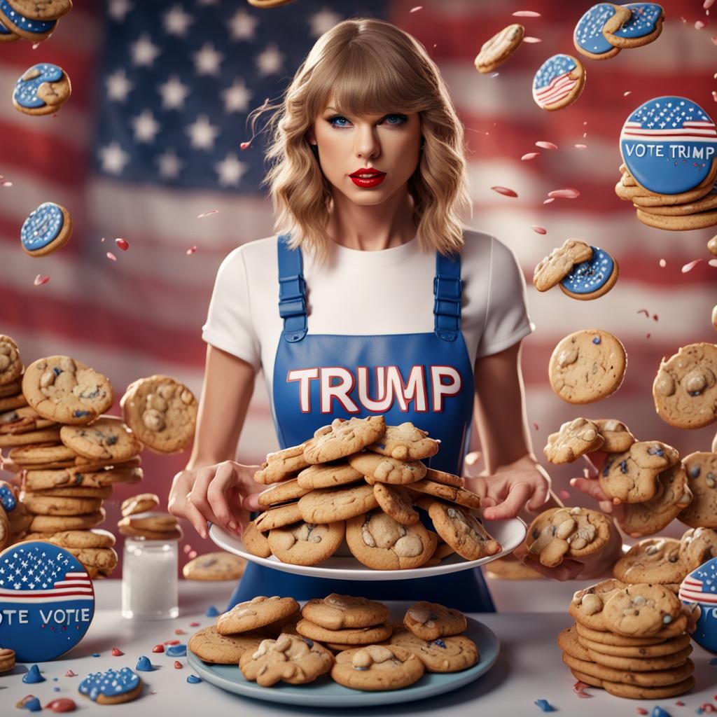 Taylor Swift's Political Cookies: Detailed Digital Painting