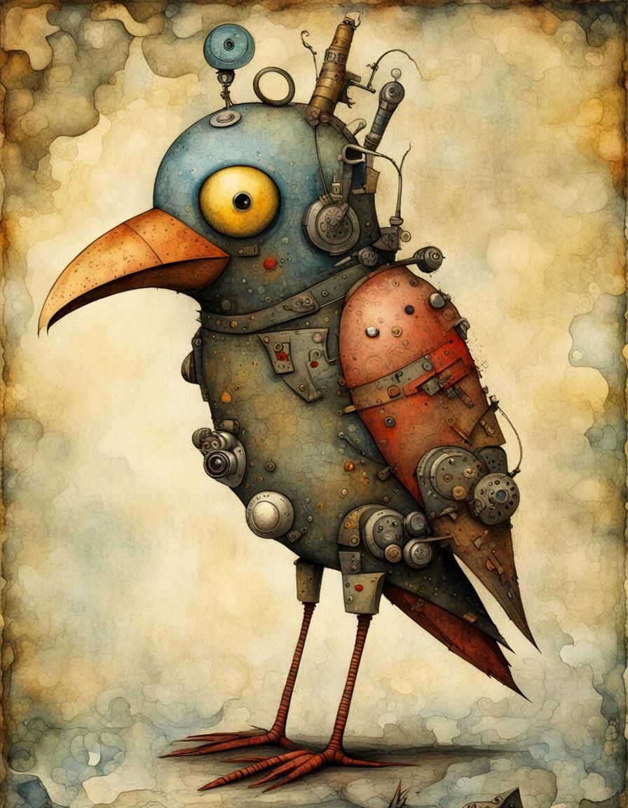 An old mechanic  bird