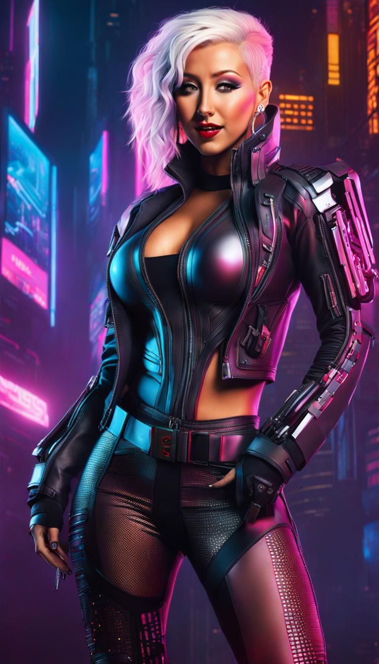 Christina Aguilera in Cyberpunk Outfit
