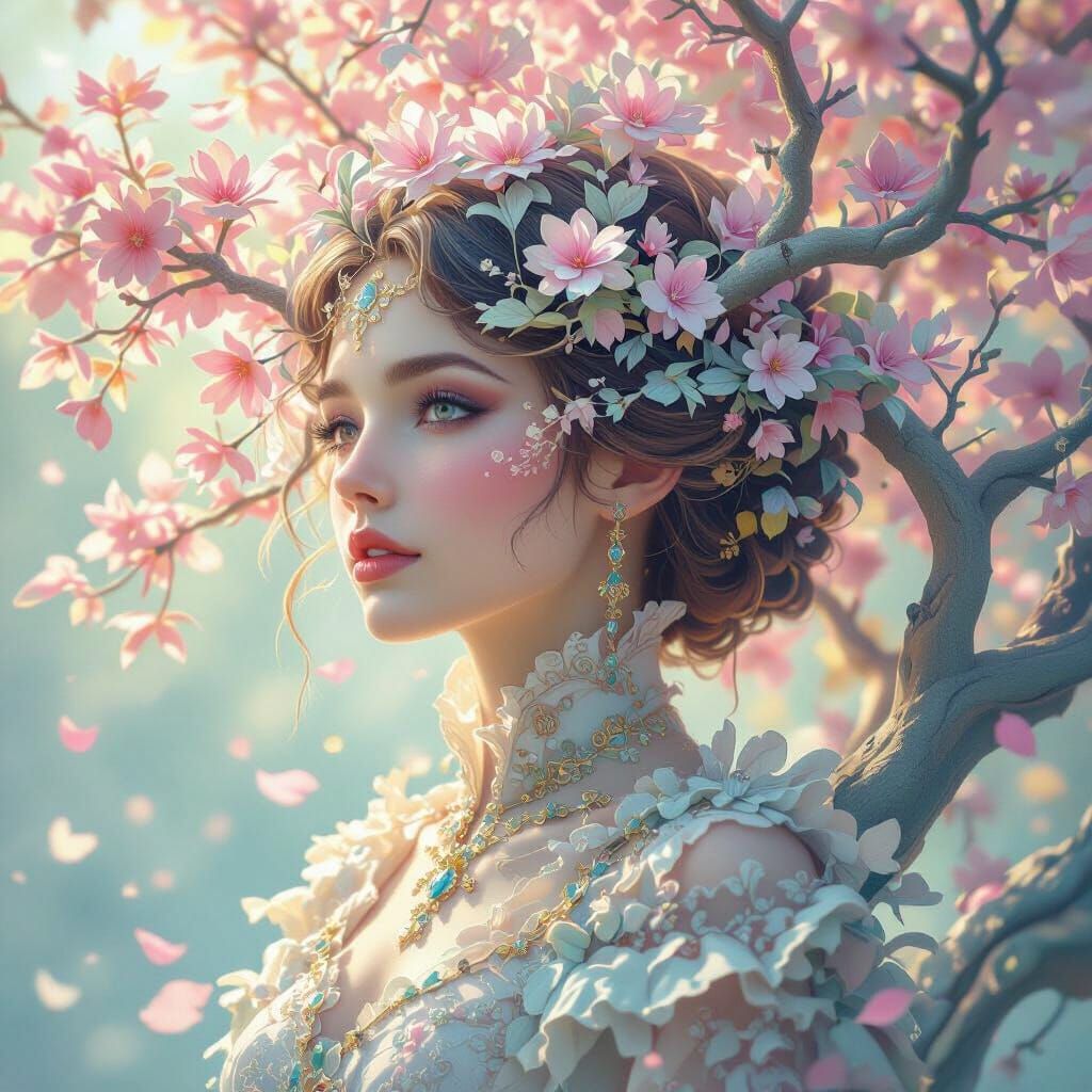 Ethereal Tree of Life Portrait in Fantasy Art Style