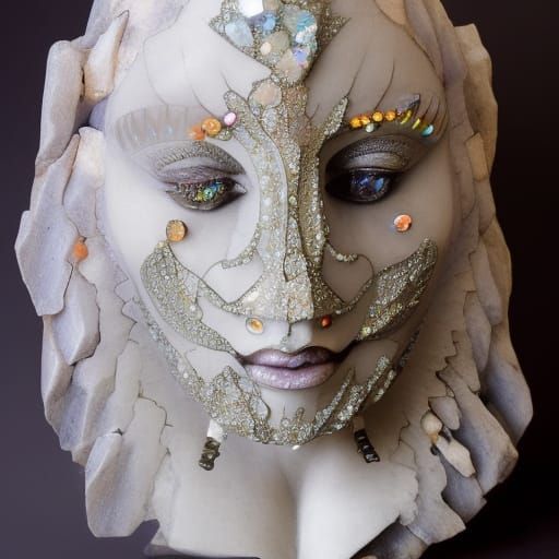 Magical Crystal Shop Interior with Quartz Woman Sculpture