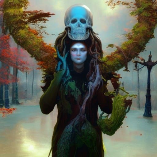 Death Portrait with Trees, Digital Concept Art
