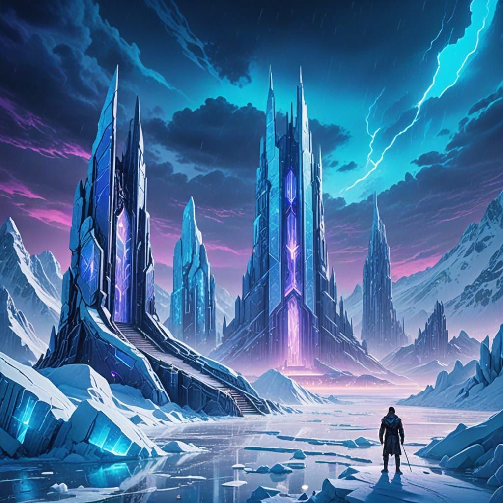 Cyborg King Reigns Over Futuristic Antarctica