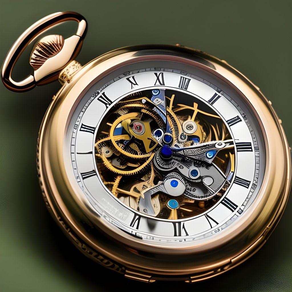 Intricate Open Pocket Watch in Steampunk Style