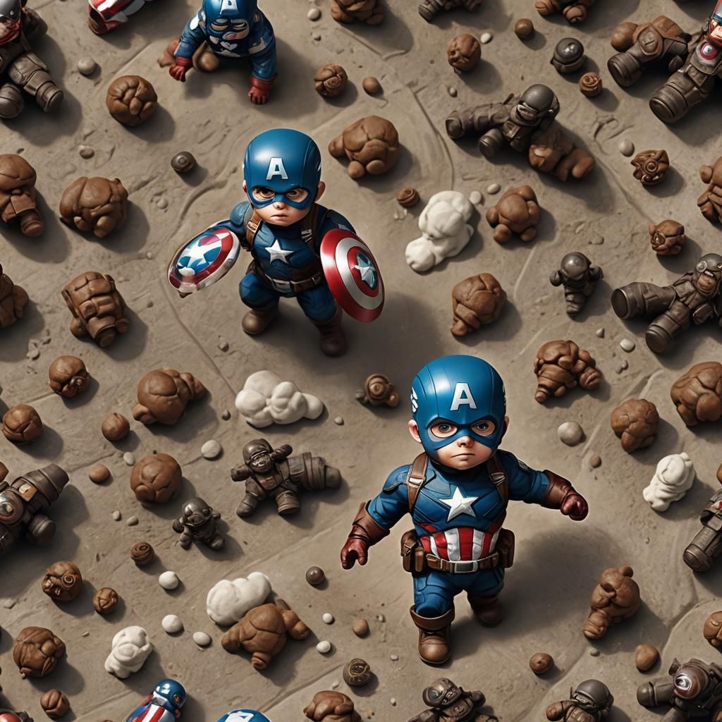 Cute Baby Captain America Digital Art