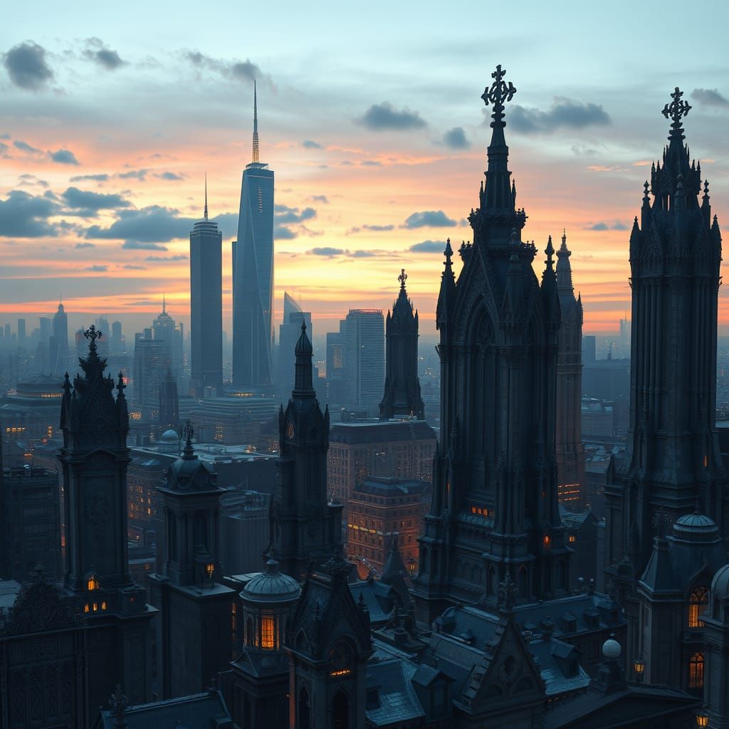 City of Eternity: A Futuristic Metropolis of Ornate Headston...