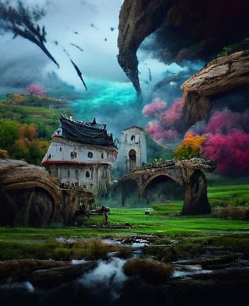 Epic AI-Generated Fantasy Landscape in Cinematic Style