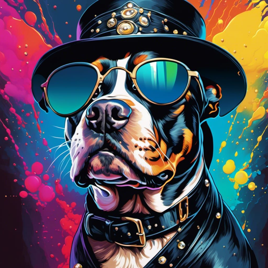 Surreal Terrier Portrait in Graphic Novel Style