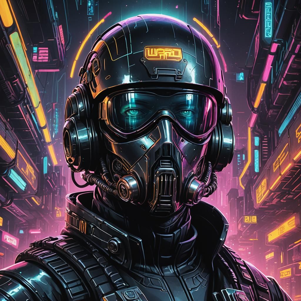 Cyberpunk Space Pirate Wanted Poster: Dead or Alive