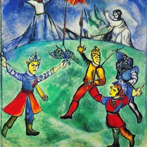 Celtic Knights Frozen in Time: Mythological Scene