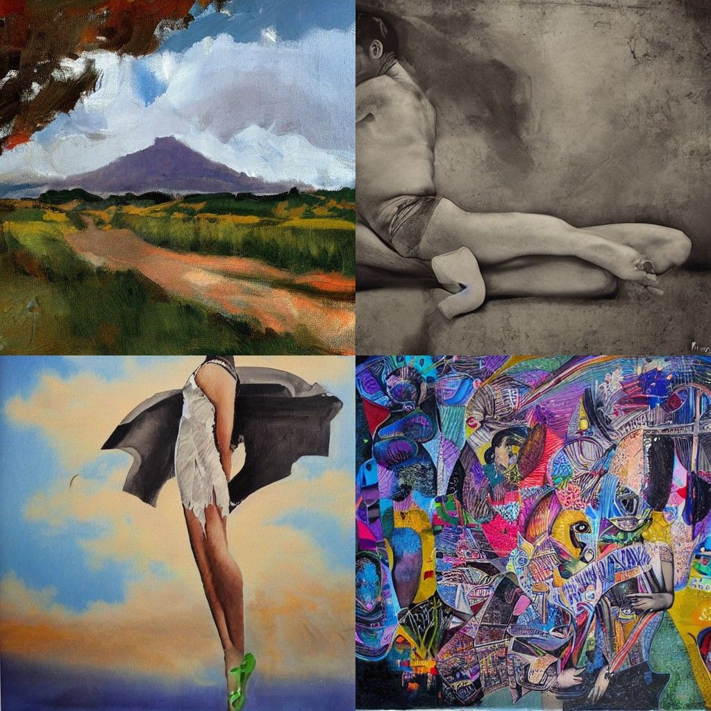 Abstract Painting with Bold Brushstrokes