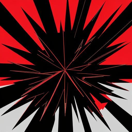 Vibrant Red Shape Emerges from Shadow: Abstract Expressionis...