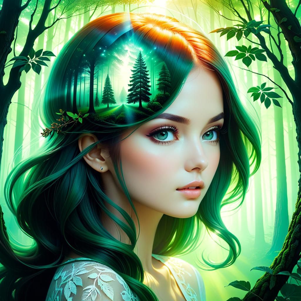 Ethereal Genie in Double Exposure Digital Art