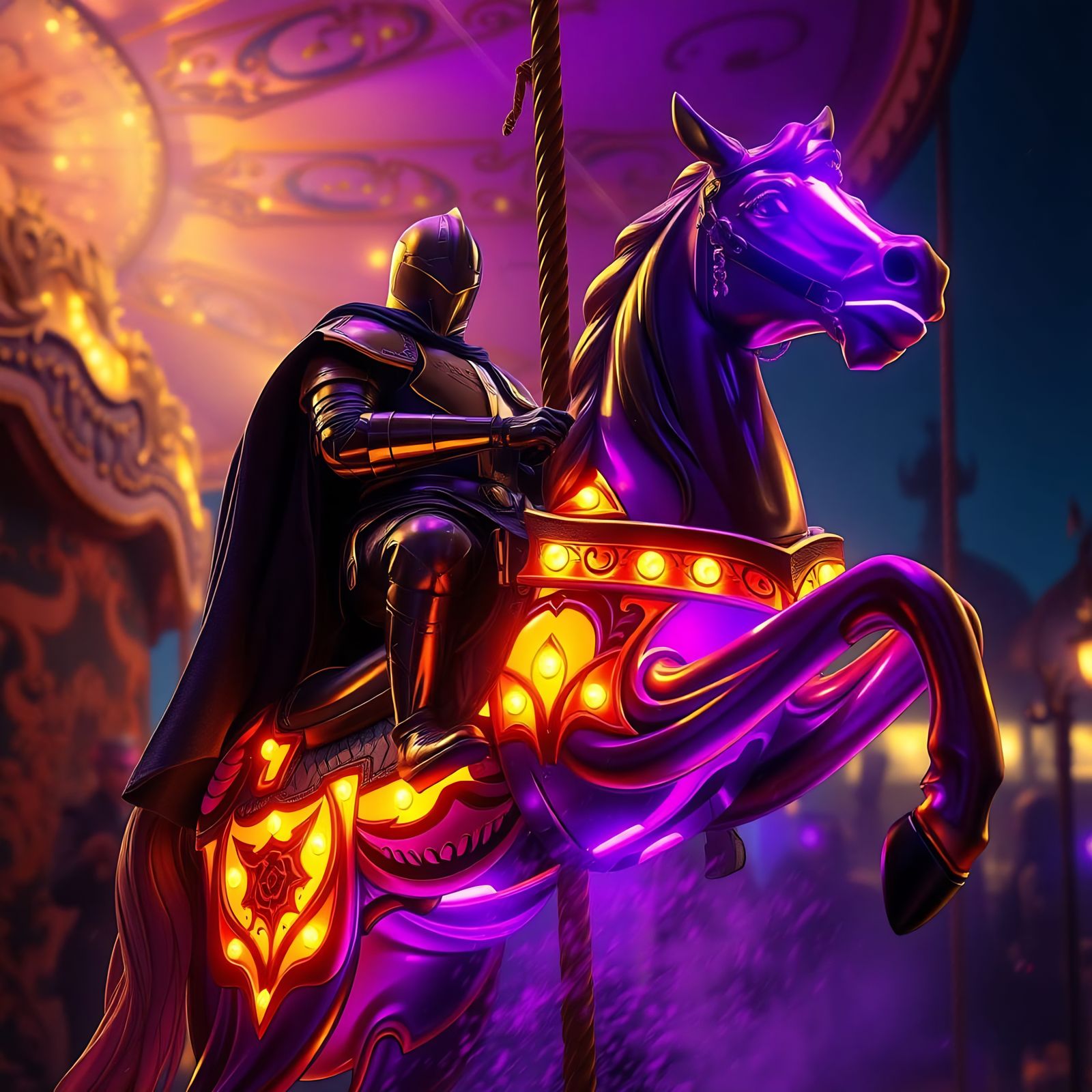Dark Fantasy Carousel Horse Masterpiece in Unreal Engine