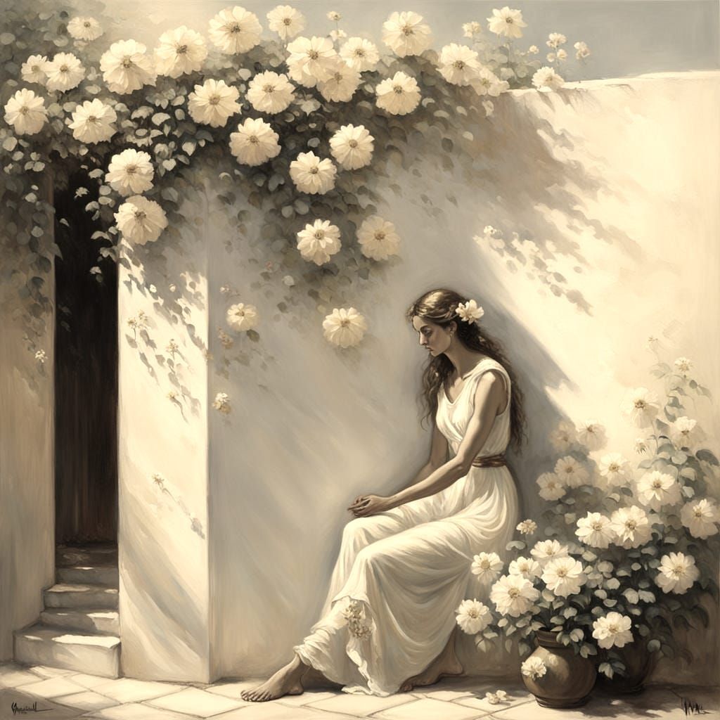 Woman in Paradise as Fine Art Painting