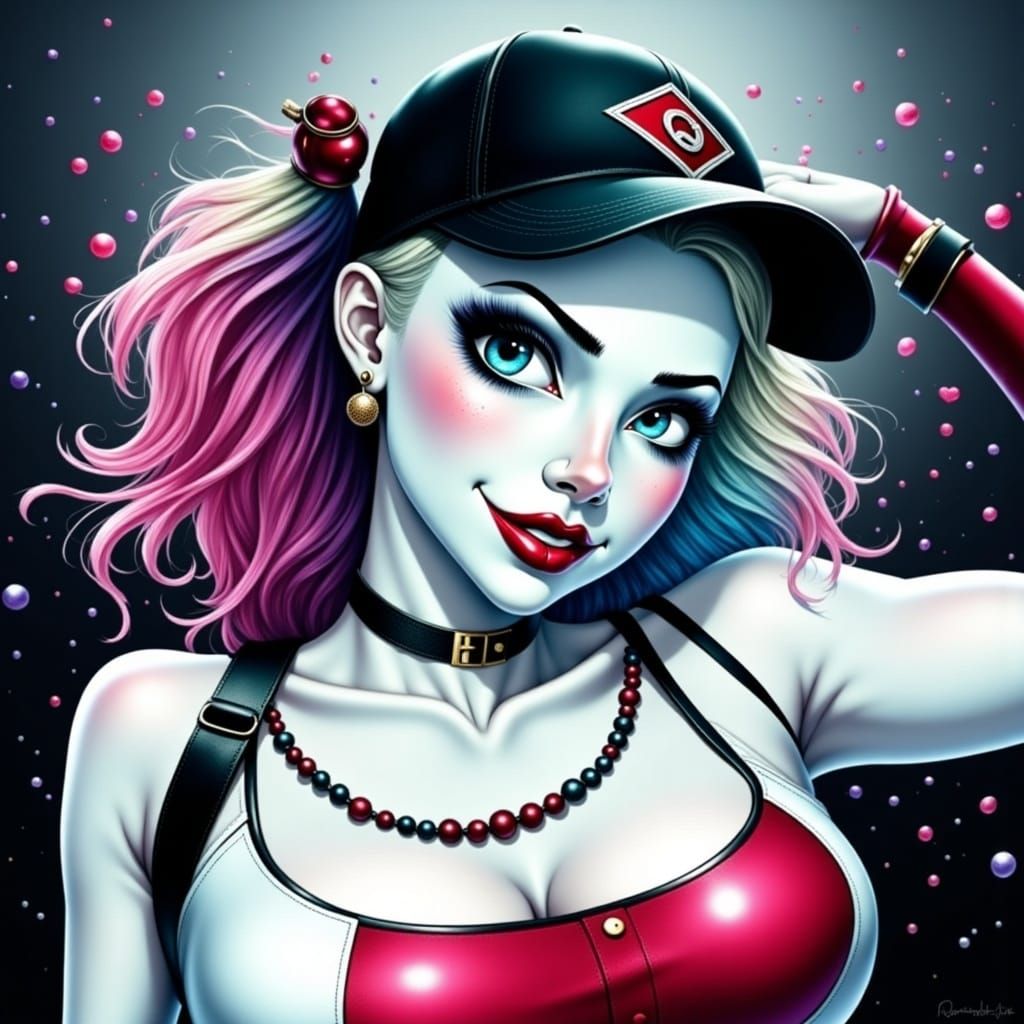 Realistic Harley Quinn at a Playground