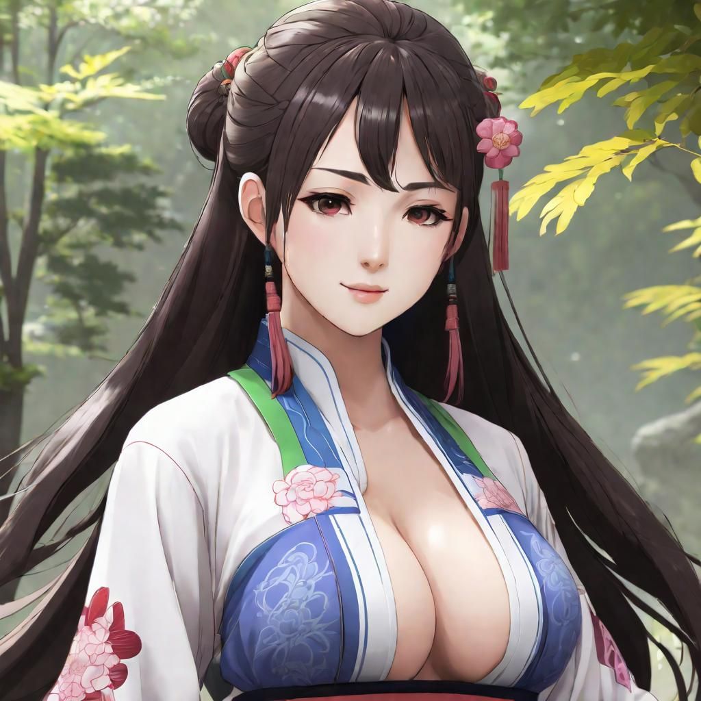 Beautiful Curvy Female Cultivator in Anime Style