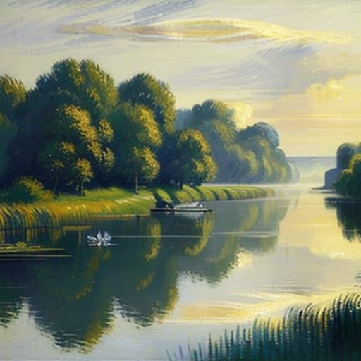 Golden Light on the Mississippi River