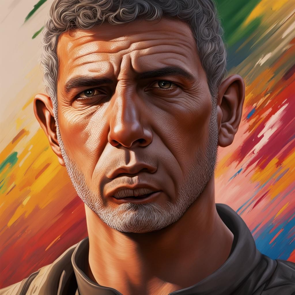 Intricate Portrait with Side Lighting and Splash Art