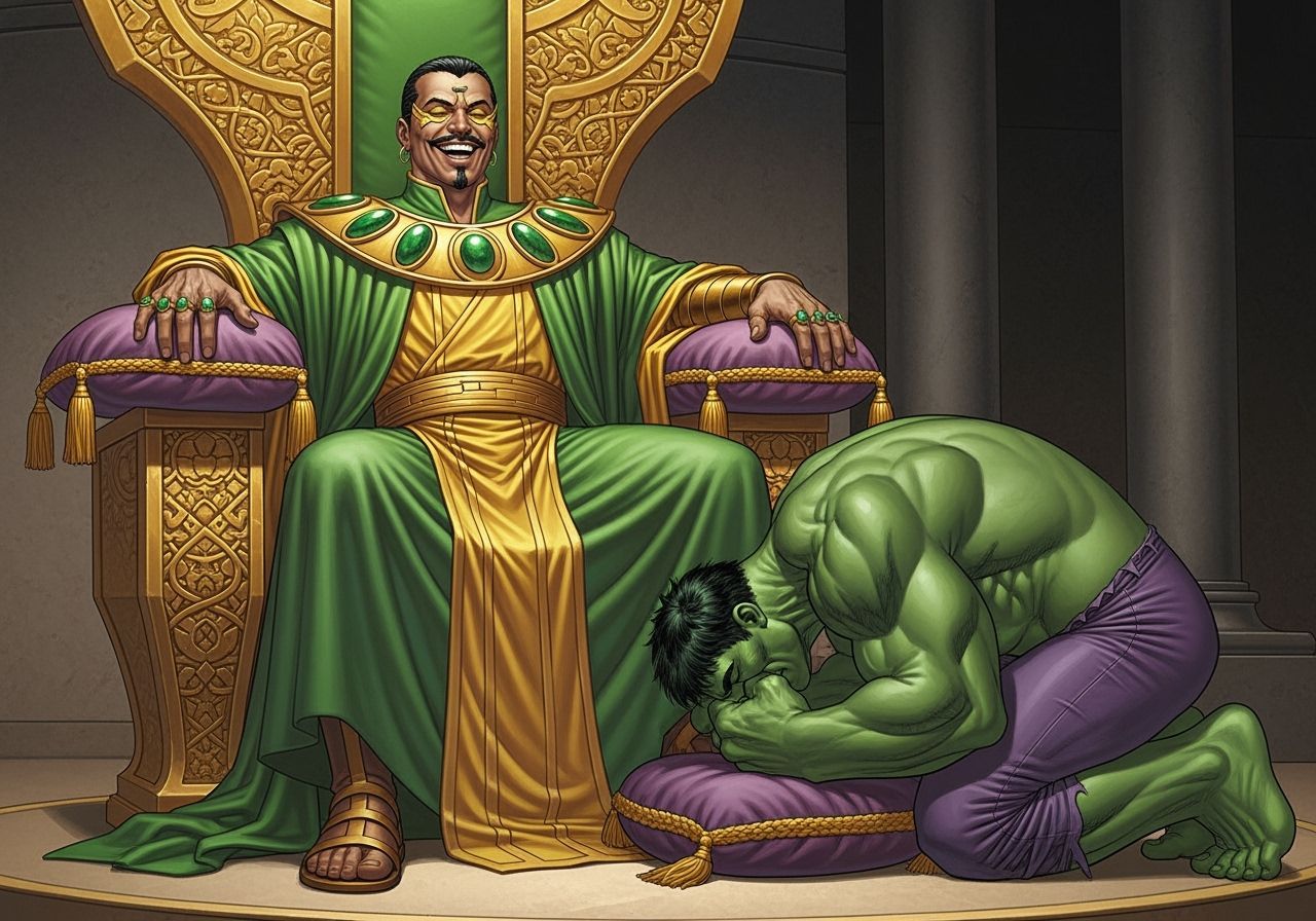 The Mandarin Enthroned: A Marvel Comics Scene