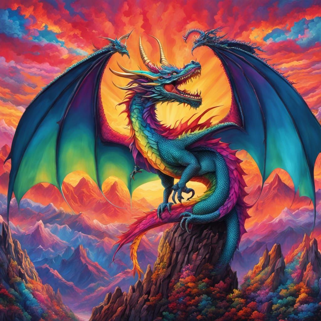 High Gothic Dragon in Tim Burton Style