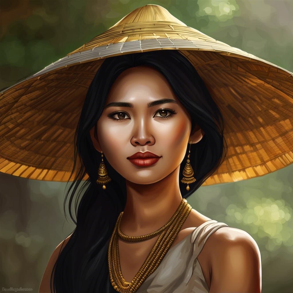 Realistic Portrait of a Beautiful Myanmar Woman